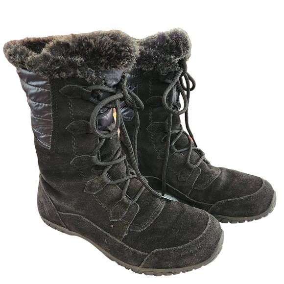 The North Face Suede Faux Fur Prima loft Waterproof Winter Boots Womens 8.5 - Picture 1 of 7